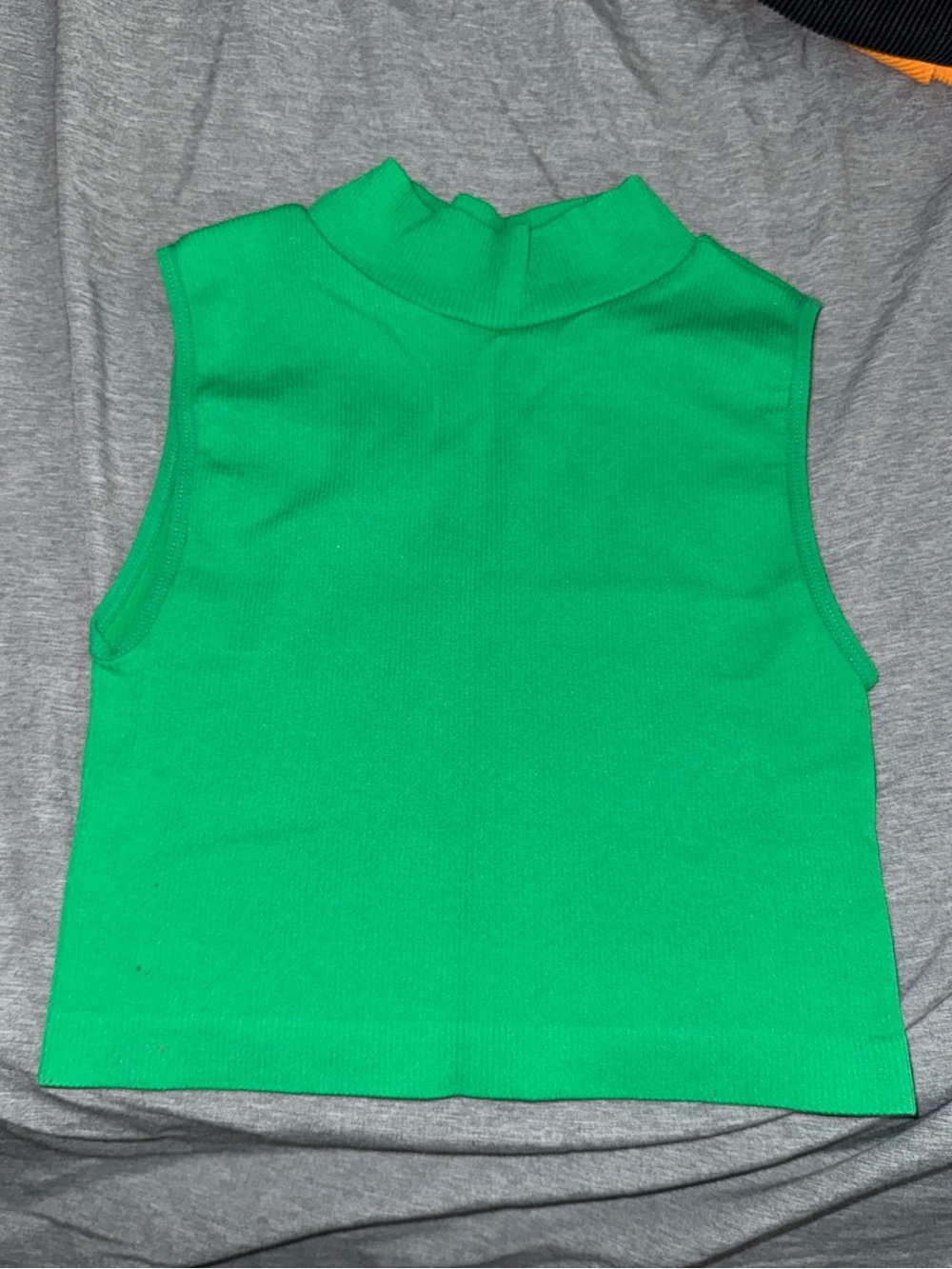 Sleeveless Green Mock Neck Top